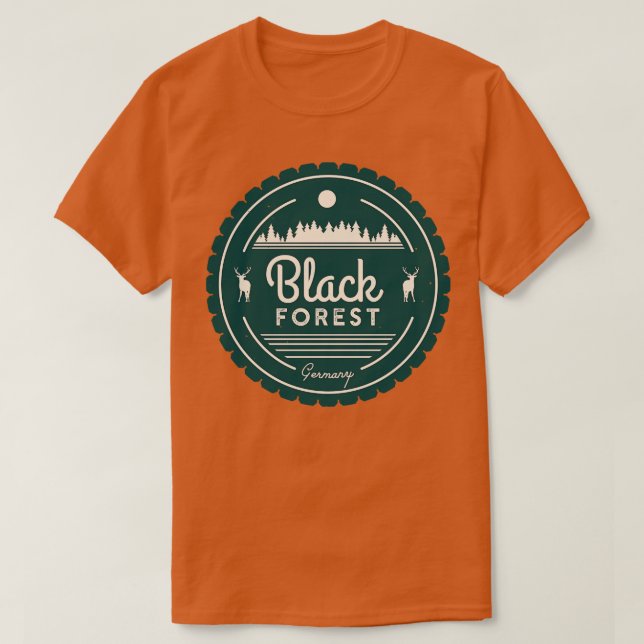 Schwarzwald Deutschland Vintager Waldhirsch T-Shirt (Design vorne)