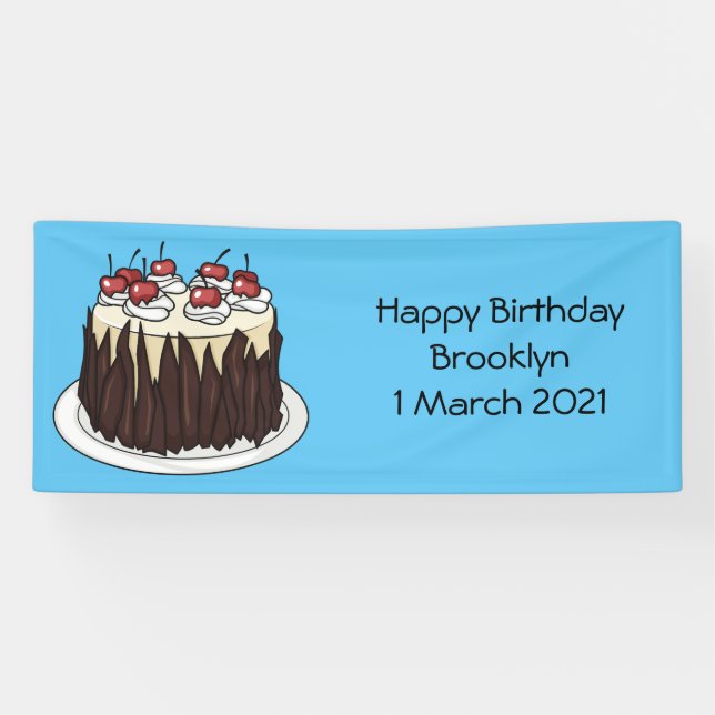 Schwarzwald-Kuchen-Cartoon Banner (Horizontal)