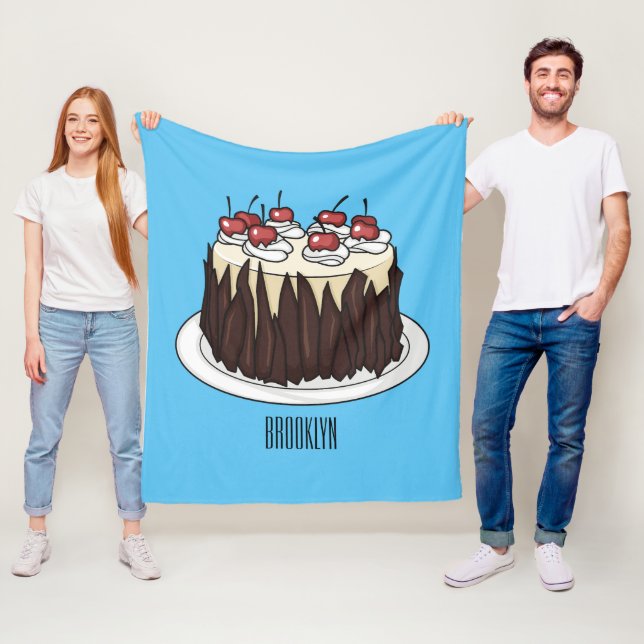 Schwarzwald-Kuchen-Cartoon Fleecedecke (Beispiel)