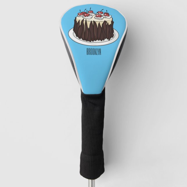 Schwarzwald-Kuchen-Cartoon Golf Headcover (Vorderseite)
