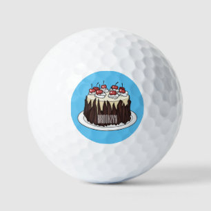 Schwarzwald-Kuchen-Cartoon Golfball