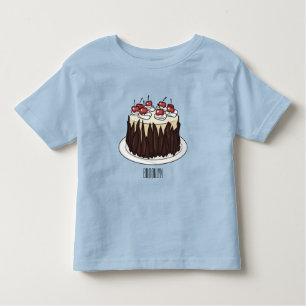 Schwarzwald-Kuchen-Cartoon Kleinkind T-shirt