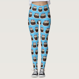 Schwarzwald-Kuchen-Cartoon Leggings