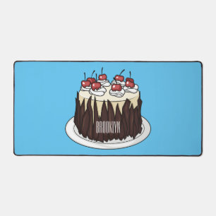 Schwarzwald-Kuchen-Cartoon Schreibtischunterlage