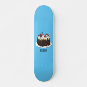 Schwarzwald-Kuchen-Cartoon Skateboard
