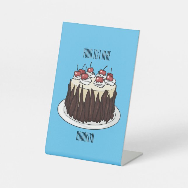 Schwarzwald-Kuchen-Cartoon Sockelschild (Vorderseite)