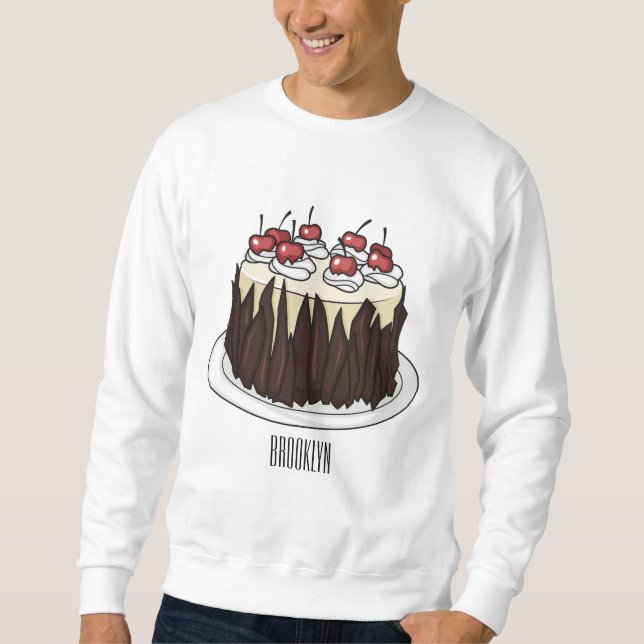 Schwarzwald-Kuchen-Cartoon Sweatshirt (Vorderseite)