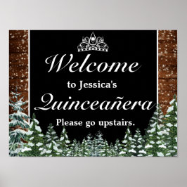 Schwarzwald Tiara Quinceanera Begrüßungszeichen Poster