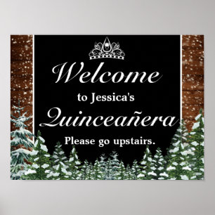 Schwarzwald Tiara Quinceanera Begrüßungszeichen Poster