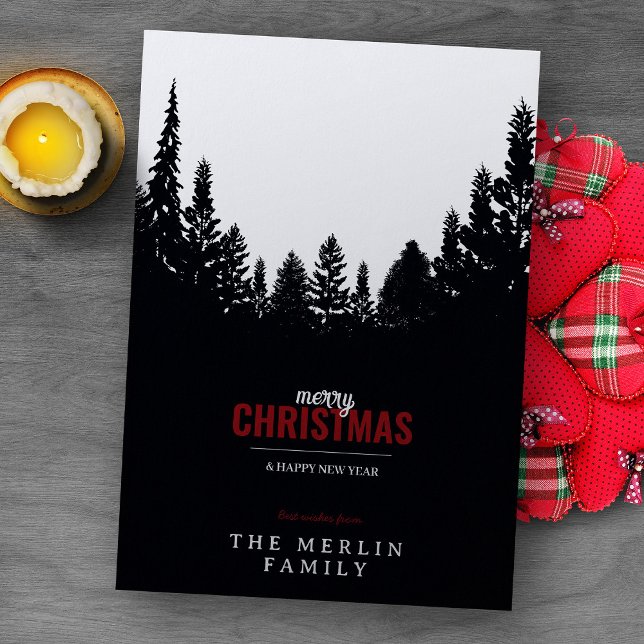 Schwarzwald und Schnee Frohe Weihnachtskarte Feiertagskarte (Von Creator hochgeladen)