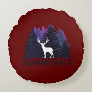 Schwarzwaldhirsch Rundes Kissen