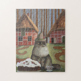 Schwarzwaldkatze mit Kuchen Puzzle