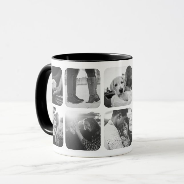 Schwarzweiß 10 Tasse für Fotomodellengitter (Vorderseite Links)