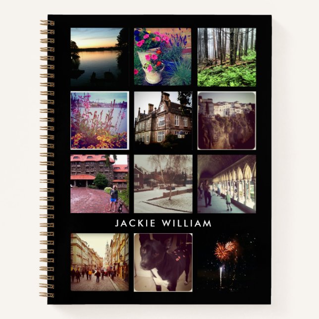 Schwarzweiß-12-Foto-Notebook mit Text Notizbuch (Vorderseite)