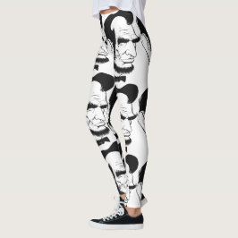 Schwarzweiss-Abraham Lincoln-Karikatur Leggings