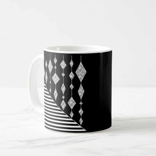 Schwarzweiß, abstrakt, geometrisch, einfach, Scan Kaffeetasse (Vorderseite Links)