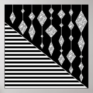 Schwarzweiß, abstrakt, geometrisch, einfach, Scan Poster