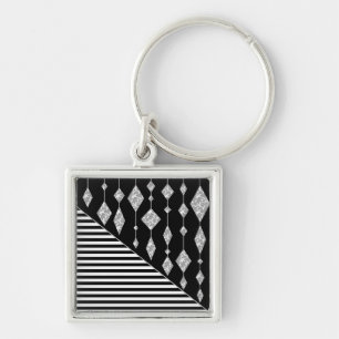 Schwarzweiß, abstrakt, geometrisch, einfach, Scan Schlüsselanhänger