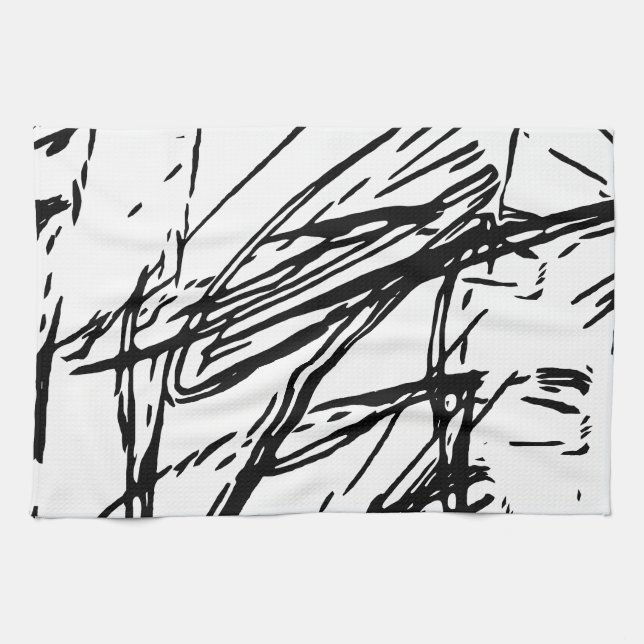 Schwarzweiß abstrakt handtuch (Horizontal)