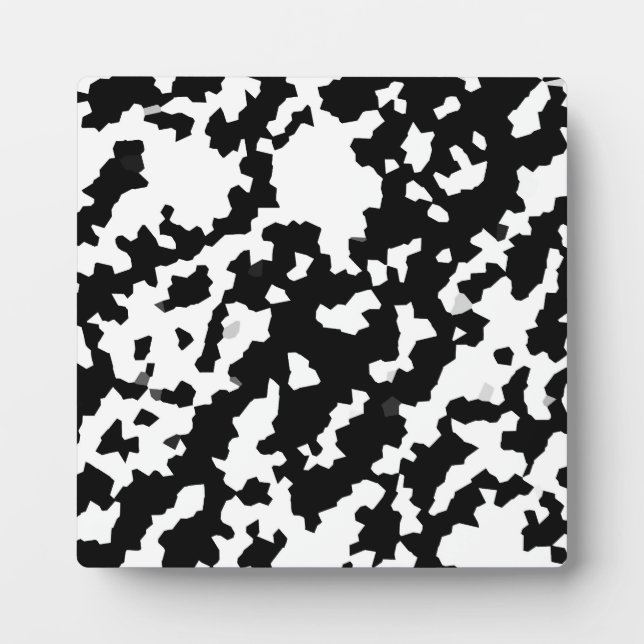 Schwarzweiß-Abstraktes Camouflage-Muster Fotoplatte (Vorderseite)