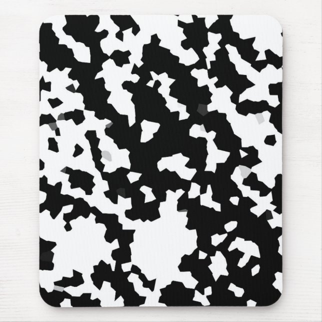 Schwarzweiß-Abstraktes Camouflage-Muster Mousepad (Vorne)