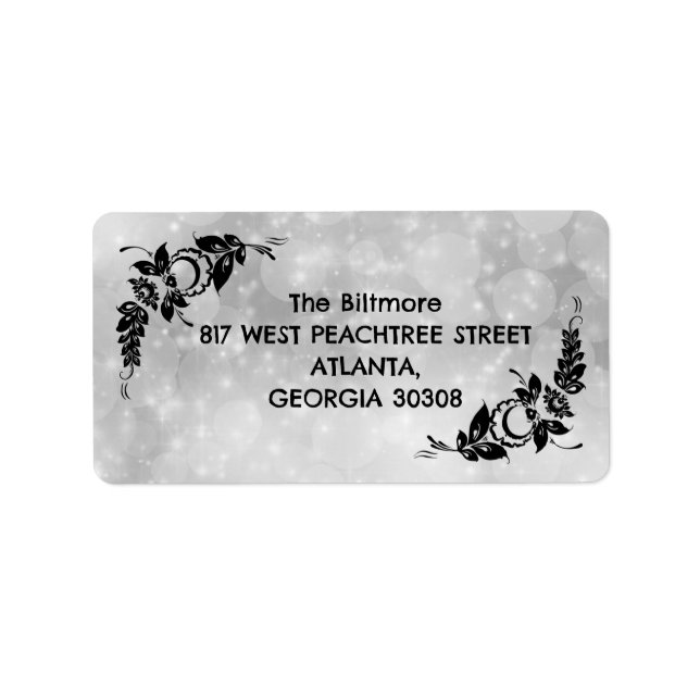 Schwarzweiß Adressaufkleber (Vorne)