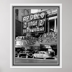 Schwarzweiß-Altes Foto des Apollo Theaters 16 x 20 Poster
