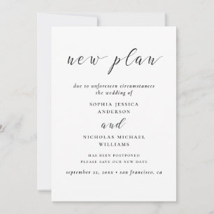 Schwarzweiß ändern das Datum. Moderner neuer Plan Save The Date