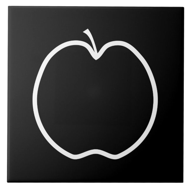 Schwarzweiss-Apple Fliese (Vorderseite)