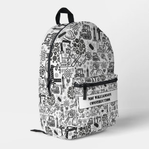 Schwarzweiß-Architekturbauingenieur Bedruckter Rucksack