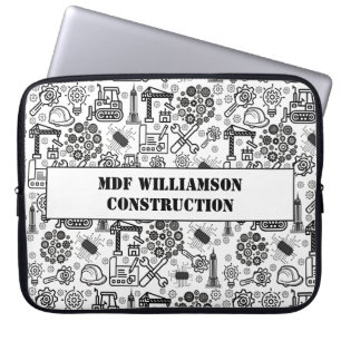 Schwarzweiß-Architekturbauingenieur Laptopschutzhülle