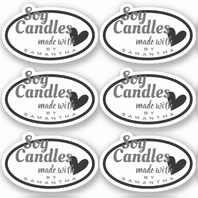 Schwarzweiß aus Liebe Herzsoy Kerzen Aufkleber (Vorderseite)