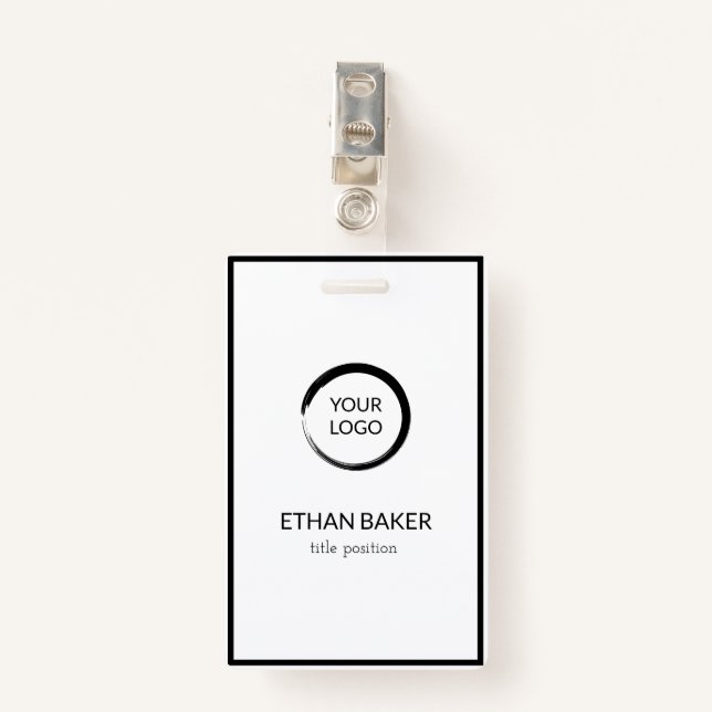 Schwarzweiß Ausweis (Vorderseite mit Klammer)