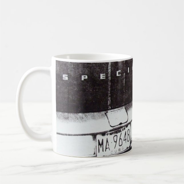 Schwarzweiss-Auto Tasse (Links)