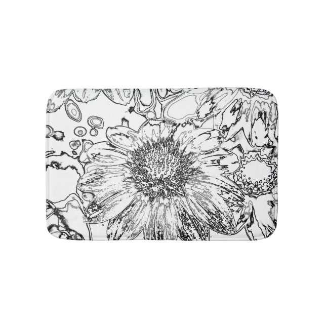 Schwarzweiss Badematte (Vorderseite)