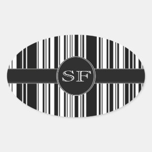 Schwarzweiss-Bar-Code Ovaler Aufkleber