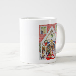 Schwarzweiss-Bärte Jumbo-Tasse