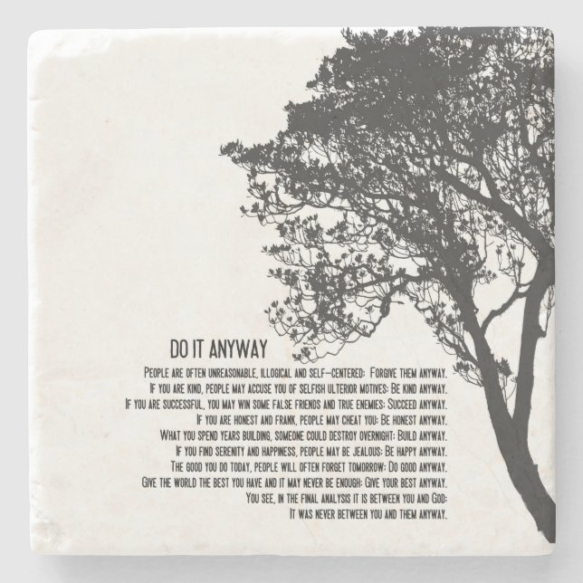 Schwarzweiss-Baum tun es irgendwie Steinuntersetzer (Vorderseite)