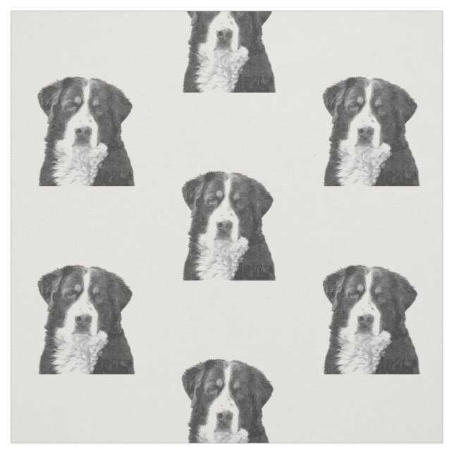 Schwarzweiss-Bernese Gebirgshund Stoff (Muster)