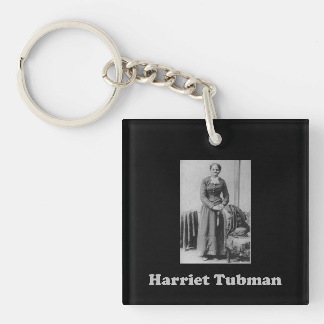 Schwarzweiss-Bild Harriet Tubman Schlüsselanhänger (Vorderseite)