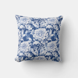 Schwarzweiß/Blau, Wiederholung der Rose Kissen