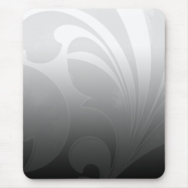 Schwarzweiss blühen Sie Mousepad (Vorne)
