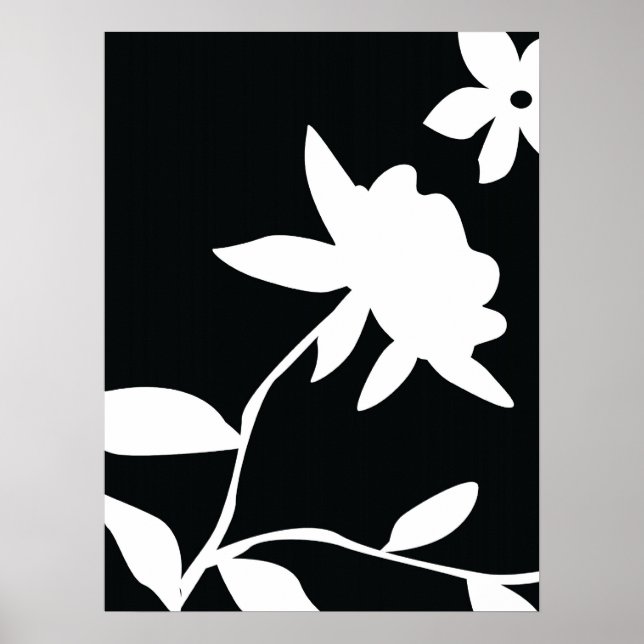 Schwarzweiß-Blume Poster (Vorne)