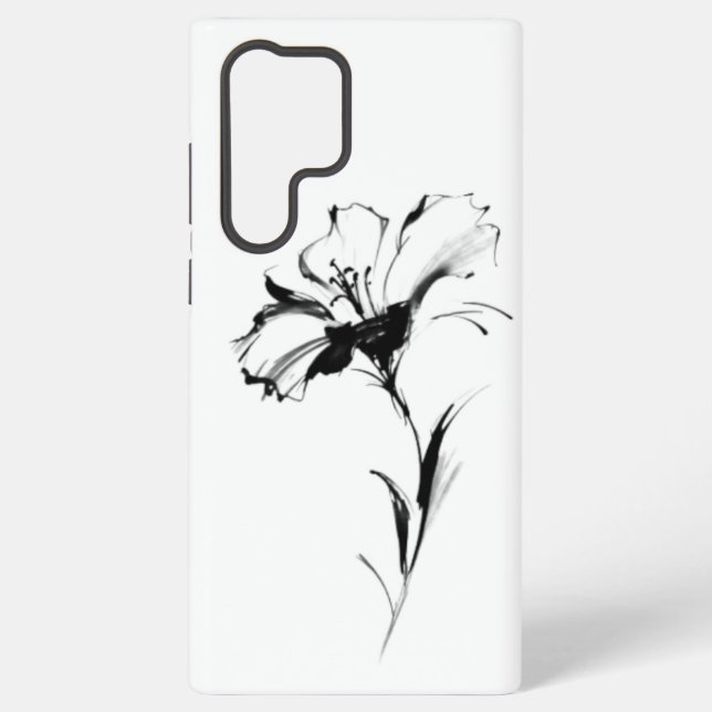 Schwarzweiß-Blume Samsung Galaxy Hülle (Rückseite)