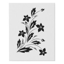 Schwarzweiss-Blumen-Kunst-Leinwand