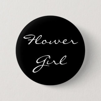 Schwarzweiss-Blumen-Mädchen-Knopf Button