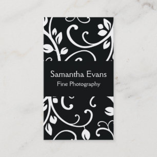 Schwarzweiss-Blumenrebe-Visitenkarte Visitenkarte