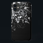 Schwarzweiss-BlumenWirbel Case-Mate iPhone Hülle<br><div class="desc">Schwarzweiss-BlumenWirbel iphone Kasten</div>