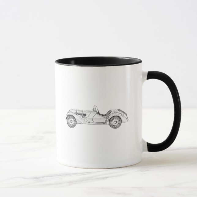 Schwarzweiss-BMW 1936 328 Tasse (Rechts)