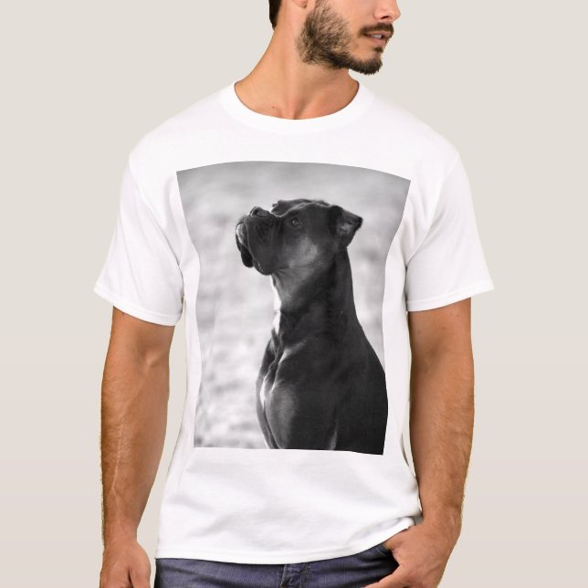 Schwarzweiss-Boxer-T - Shirt (Vorderseite)
